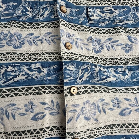Pussers Of The West Indies Mens Button Down Shirt Floral Hawaiian Short Sleeve - Picture 3 of 7